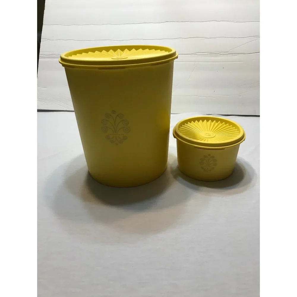 Vintage 1980’s 2 pc. Yellow Tupperware